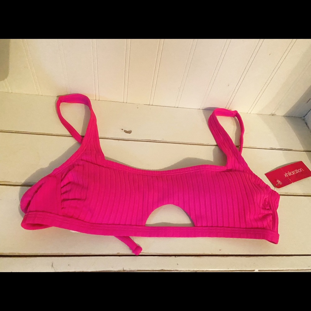 Pink cutout bikini top never worn
